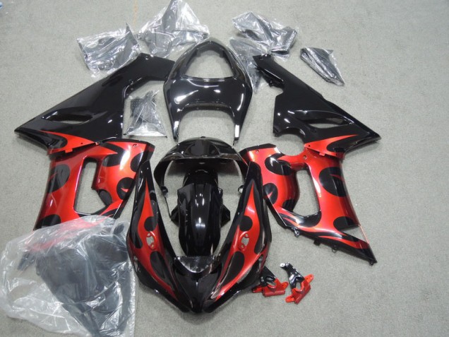 Cheap 2005-2006 Black Red Kawasaki ZX6R Motorcycle Fairings Canada