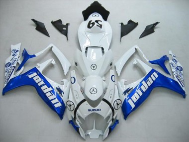 Cheap 2006-2007 White Blue Jordan Suzuki GSXR600 Motorcycle Fairings Kit Canada